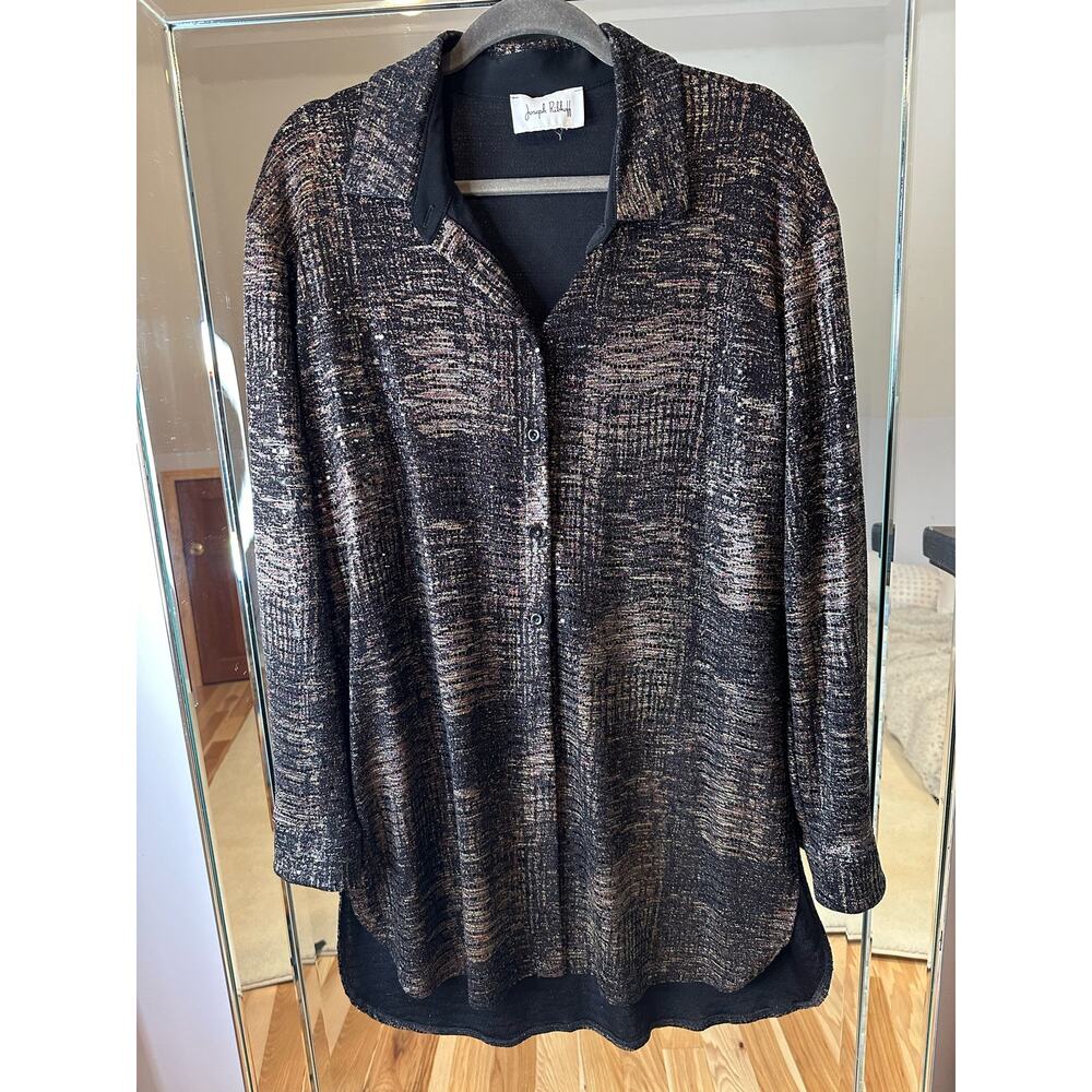 Joseph Ribkoff: Sequined Button Down Tunic - image 1
